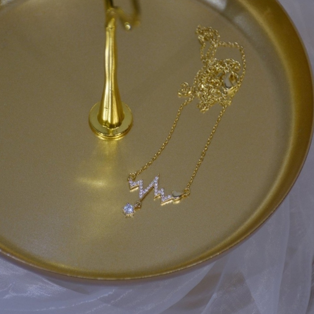 New 14K Gold Diamond 💎 Heartbeat Necklace - Picture 7 of 10
